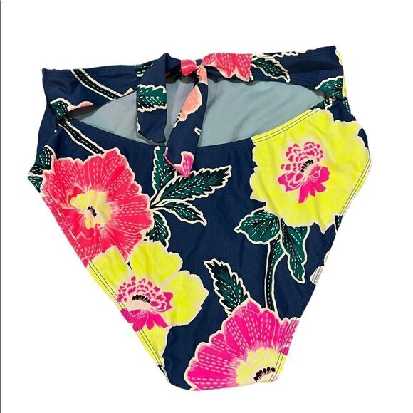 Xhilaration High Floral bikini Bottom sz M - Picture 2 of 3